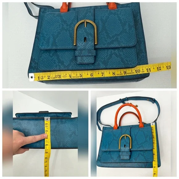 Fossil Blue and Green Satchel Bag - Picture 13 of 13